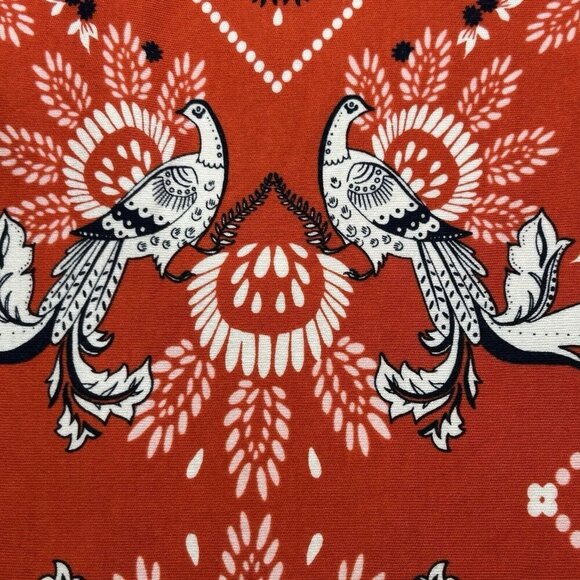 Talbots Dress Womens Medium Red Bandana Print Peacock Bodycon Sheath Colorful - Picture 8 of 13